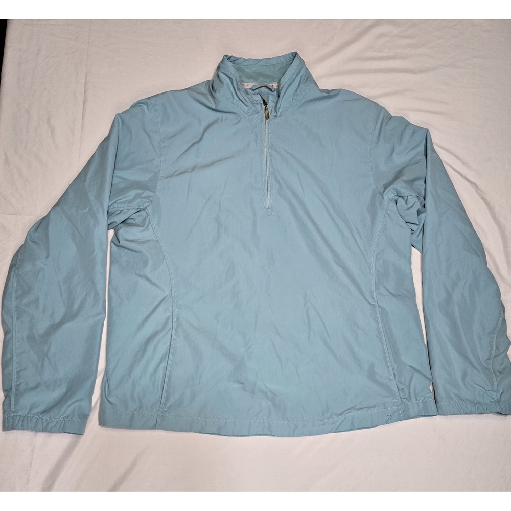 Ativa Golf Mens XL Quarter Zip Pullover Lined‎ Aqua Blue Zip Pockets Mock Neck